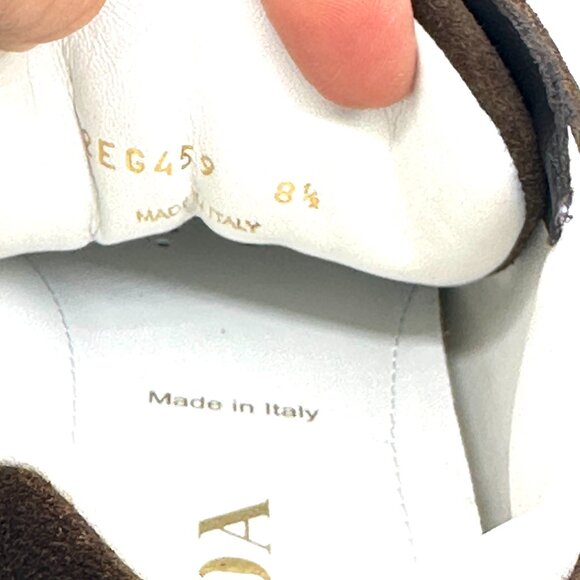 PRADA Mens Trail Triangle Logo Suede Lace Up Low Top Sneakers Shoes Moro - Picture 13 of 15